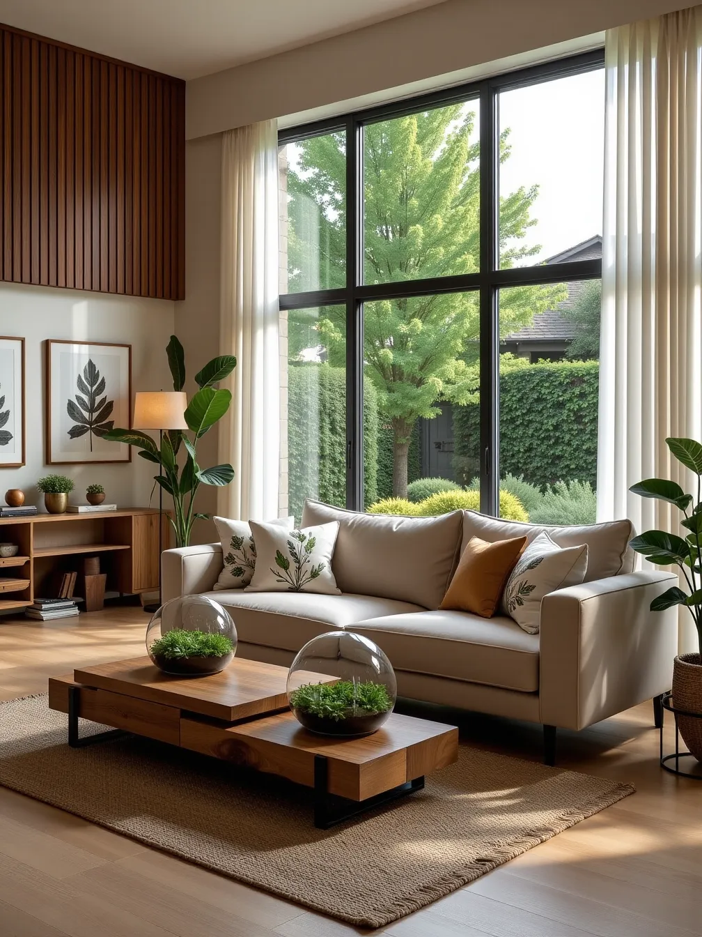 Modern Living Room with Nature Elements